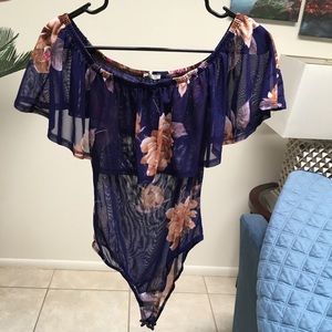 Mesh Off-the-shoulder Bodysuit